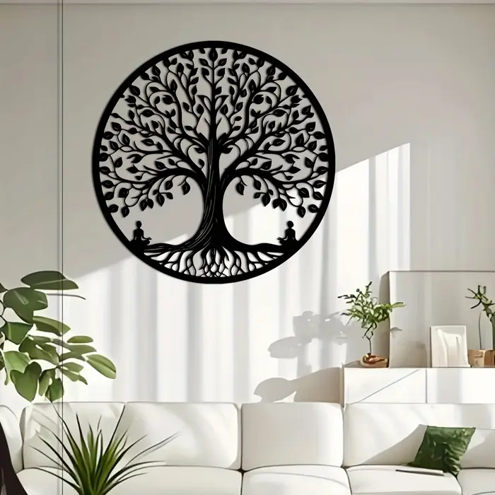 [Nature Tree] Art mural rétro arbre de vie en fer 1 pièce