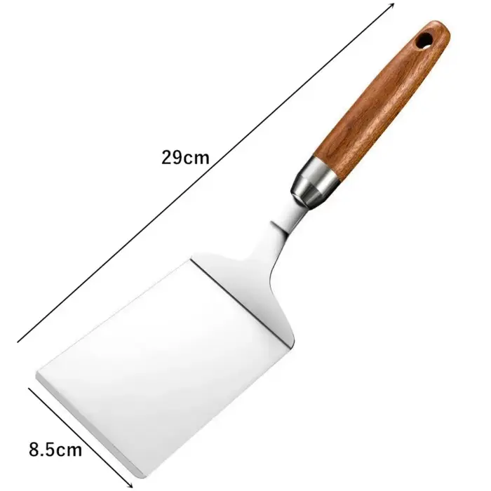 Spatule en acier inoxydable avec manche en bois