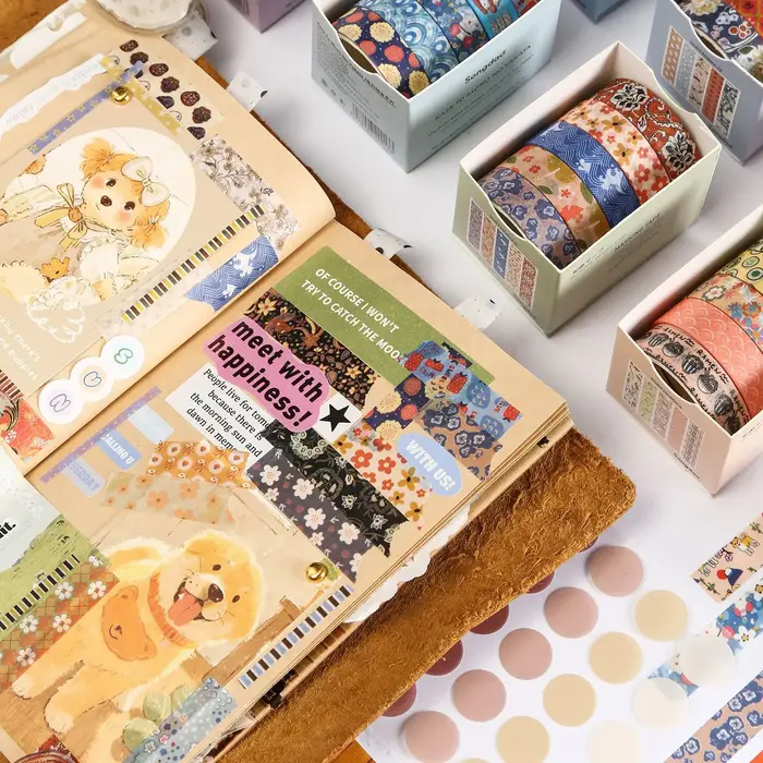 Ensemble de 5 rouleaux de ruban Washi de style japonais