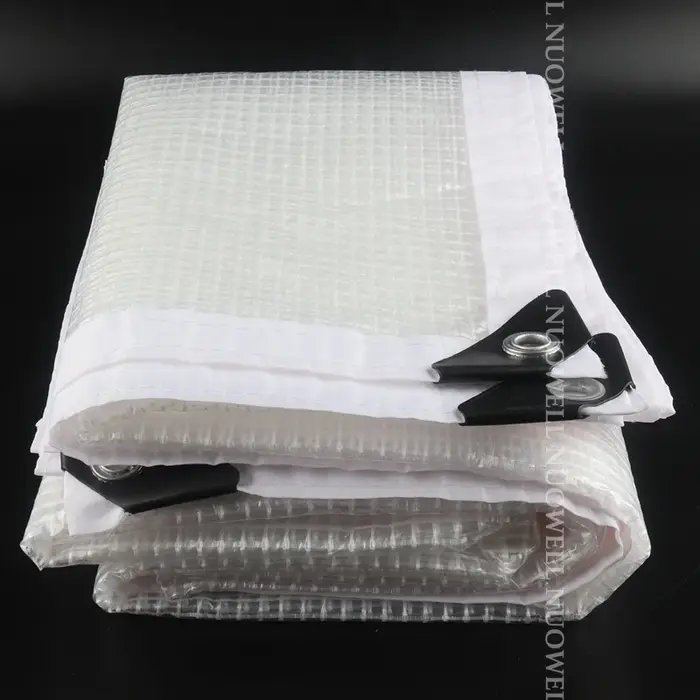 Couverture de bâche PE renforcée de 0.33mm Film imperméable pour terrasse balcon plantes abri Camp tente voiles d'ombrage visibles