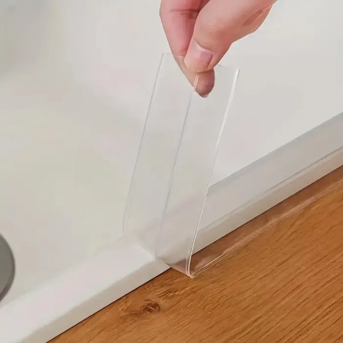 Ruban adhésif en PVC transparent imperméable, super adhésif, parfait pour les salles de bain, toilettes, éviers et cuisines, 1 rouleau