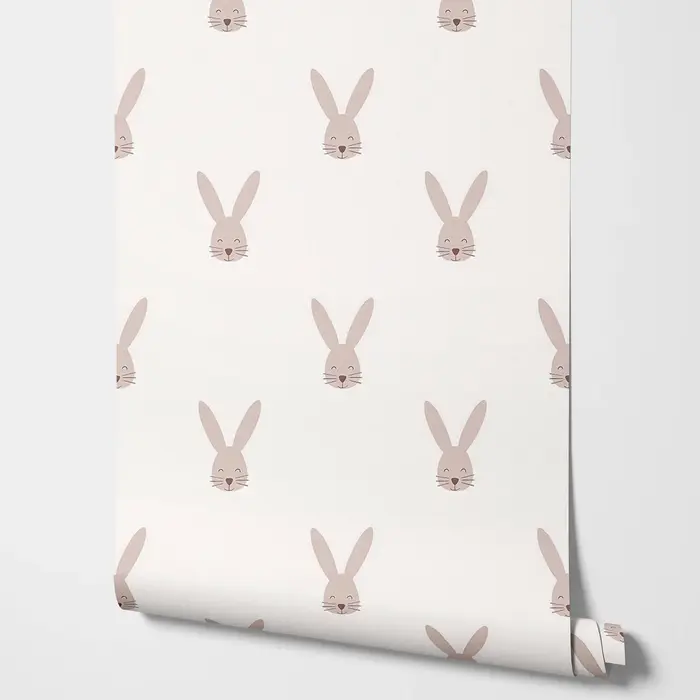 Happy Bunny-Papier Peint Beige Auto-Adhésif